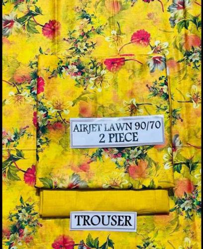 2Pc Unstitched suit woman's pure Lawn popular 