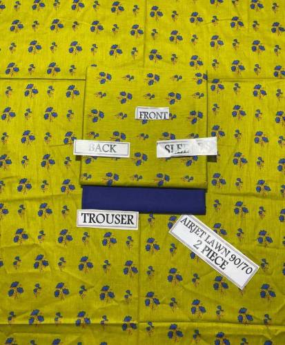 2Pc Unstitched suit woman's pure Lawn popular 