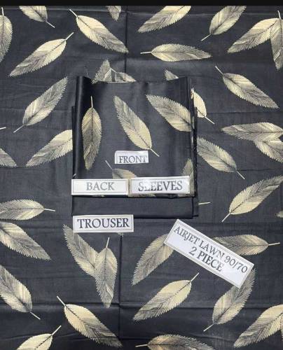 2Pc Unstitched suit woman's pure Lawn popular 