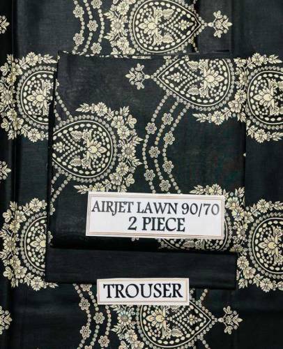 2Pc Unstitched suit woman's pure Lawn popular 