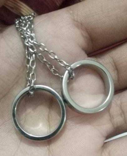 silver ring and chain