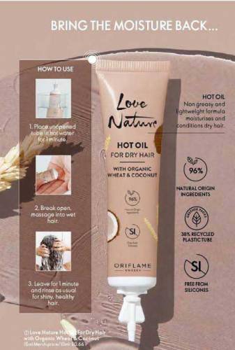 LOVE NATUREHot Oil For Dry Hair with Organic Wheat & Coconut