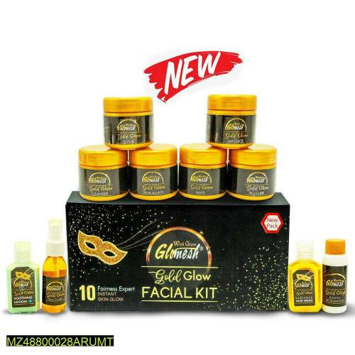 10 pcs Gold Facial Kit 