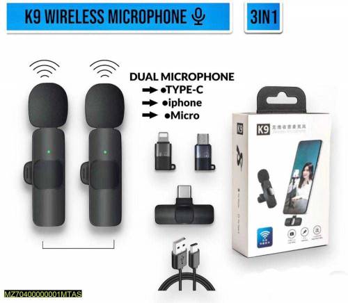 K9 wireless vlogging rechargeable microphone 