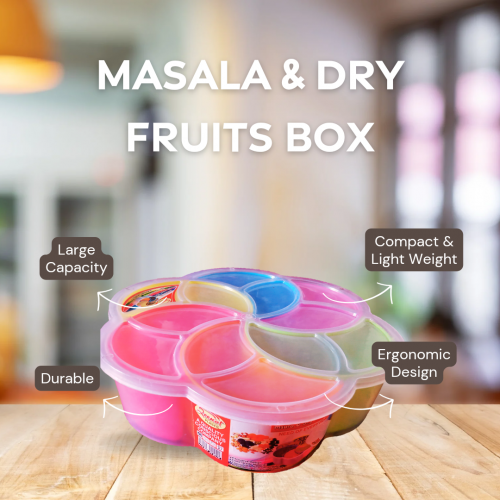 6 in 1 Partition Kitchen Seasoning Box Masala Box Set 6 Grid Portion