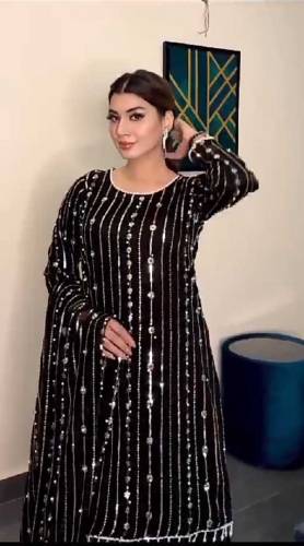 Stitched Preals Embroidered Dress 👗 Stuff Shiffion 😍