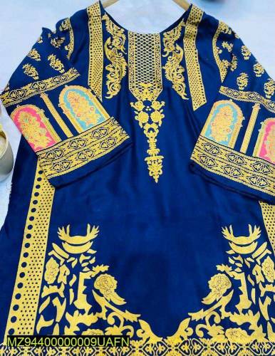 Price#1199*Product Name*: 2 Pcs Women's Stitched Linen Printed Suit*Pr