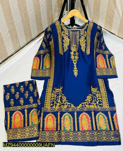 Price#1199*Product Name*: 2 Pcs Women's Stitched Linen Printed Suit*Pr