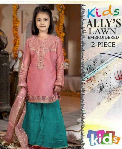 2 pic's girls  Unstitched Lawn Embroidered Suit