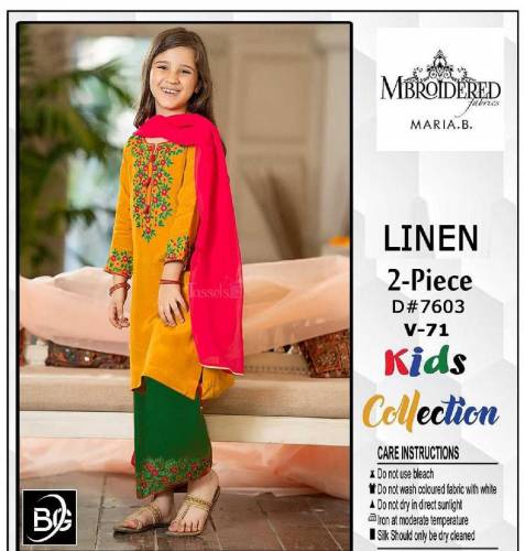 2 pic's girls  Unstitched Lawn Embroidered Suit