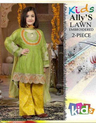 2 pic's girls  Unstitched Lawn Embroidered Suit
