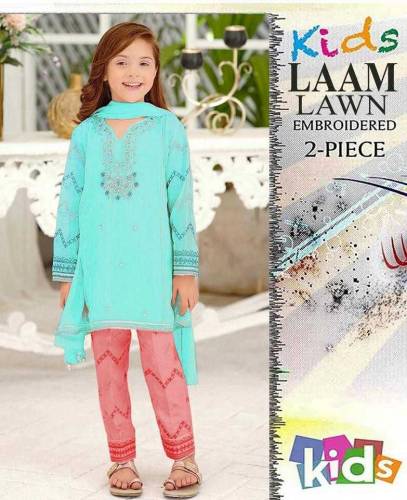 2 pic's girls  Unstitched Lawn Embroidered Suit