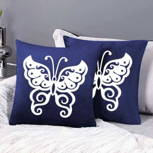 Butterfly Pair Of Velvet Cushion Cover Specific Color And Style Choice