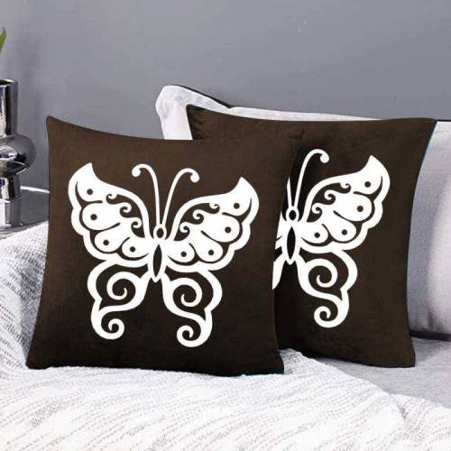 Butterfly Pair Of Velvet Cushion Cover Specific Color And Style Choice