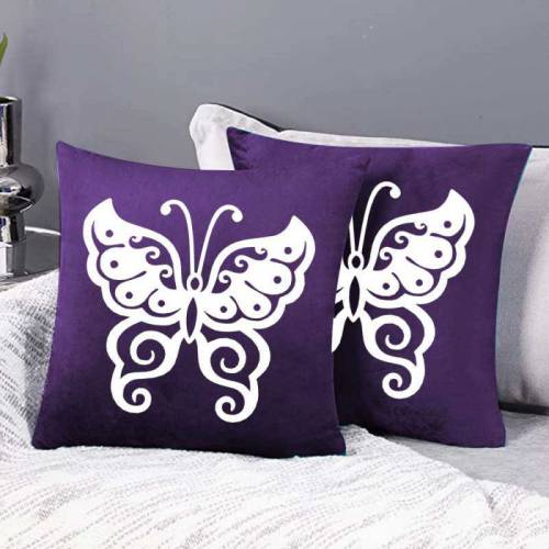 Butterfly Pair Of Velvet Cushion Cover Specific Color And Style Choice