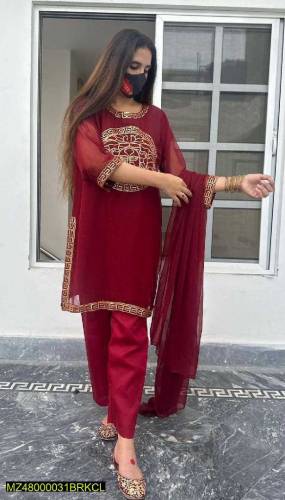 •  Fabric: Chiffon•  Pattern: Embroidered•  Available Sizes: Medium•  