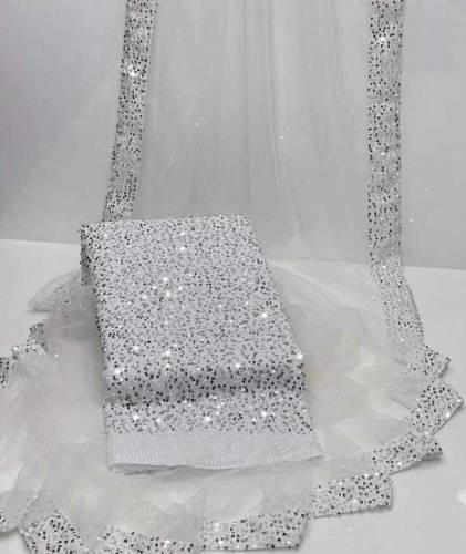 shimmer net saree