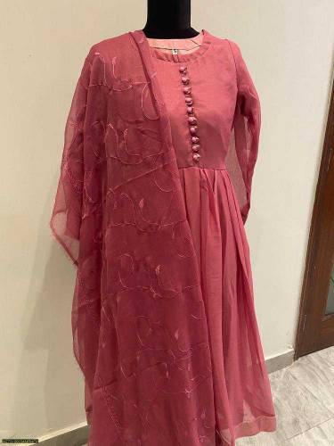 3 pcs women's stitched chiffon plain maxi 