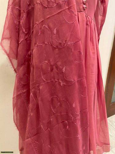 3 pcs women's stitched chiffon plain maxi 