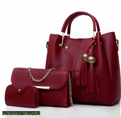 3pc women leather hand bag big sale 🔥