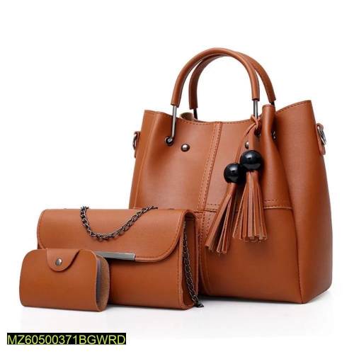 3pc women leather hand bag big sale 🔥