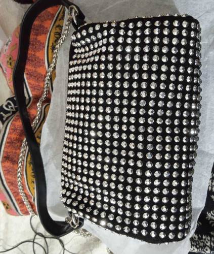 Black rhinestone bag for sale