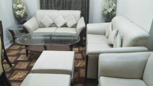2 seater sofa set with cushion and side couch with tables