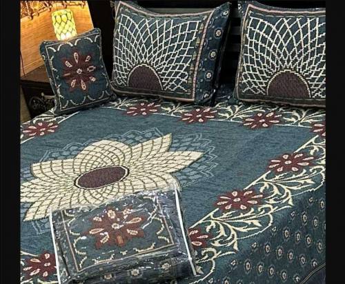 4 Pcs Velvet Jacquard Double BeedSheet