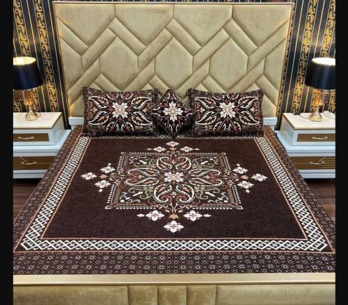 4 Pcs Velvet Jacquard Double BeedSheet