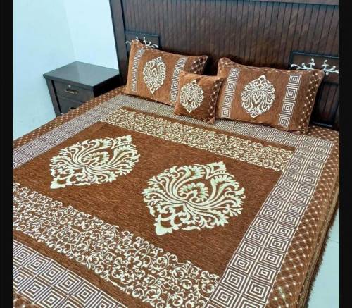 4 Pcs Velvet Jacquard Double BeedSheet