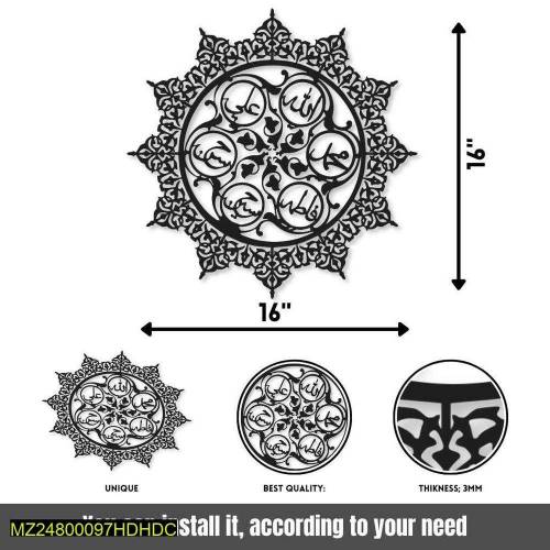 calligraphy wall clocks 2 in 1 