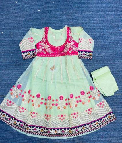 2 Pcs Women Stitched Fancy Organza Maxi