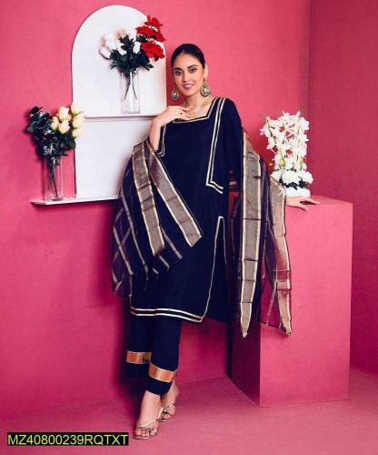 Women's unstitched silk plain suit