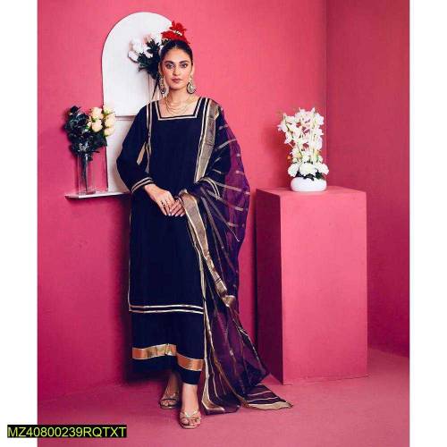 Women's unstitched silk plain suit