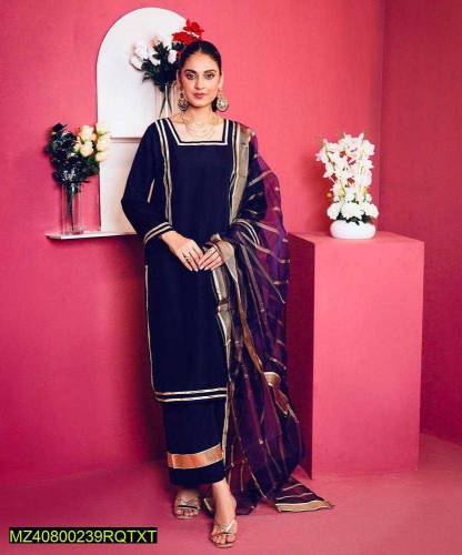 Women's unstitched silk plain suit