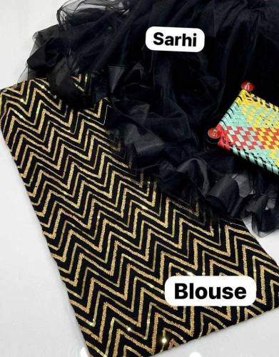2 Pcs Women's Unstitched Chiffon Embroidered Saree