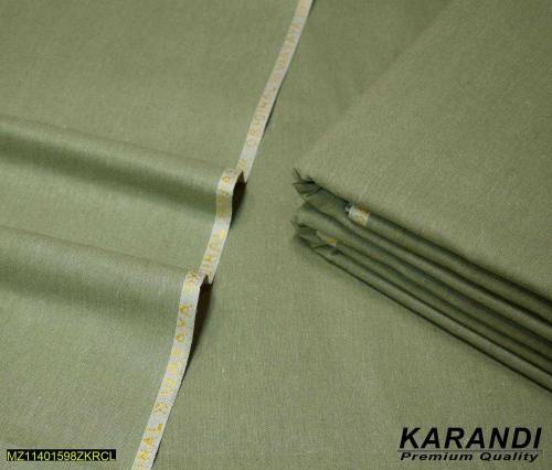 Men's Unstitched Karandi Plain Suit..