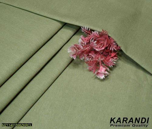 Men's Unstitched Karandi Plain Suit..
