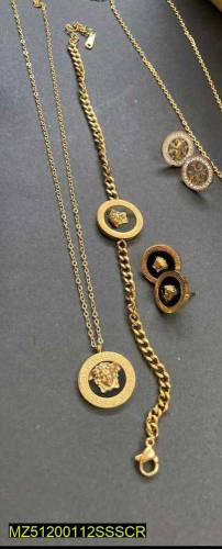Stainless steel pendant set with breclet 