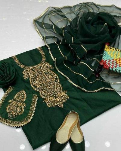 3 Pcs Women's Unstitched Organza Embroidered Suit