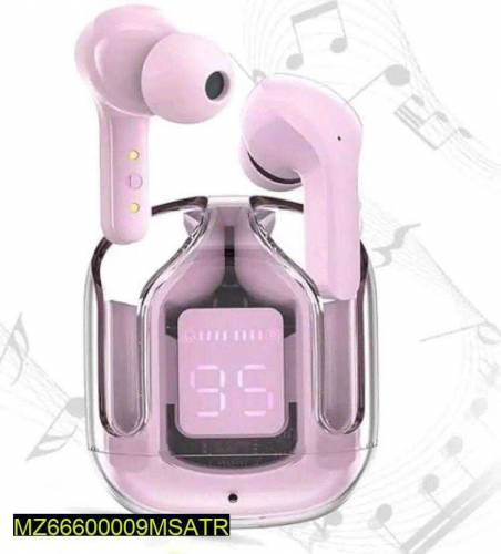 pink transparent earbuds 