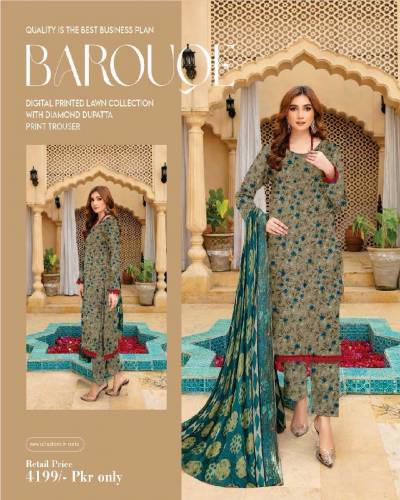 BAROQUE DIGITAL PRINT LAWN ALLOVER 3 PCS 2024