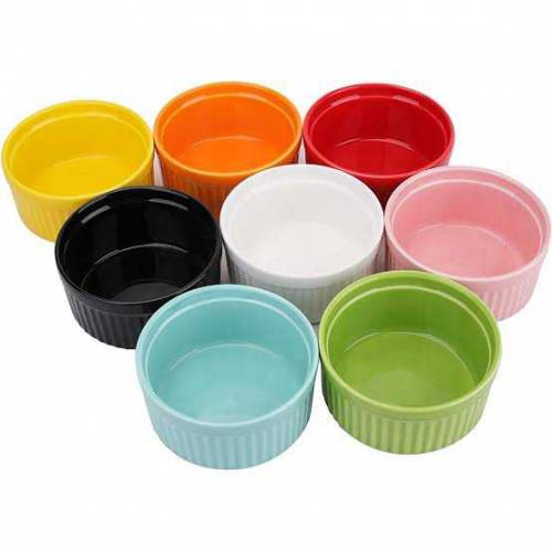 11 Ramekins or bowls and 3 sets of Taco or shawarma holders steel and