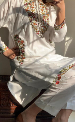 2pcs stitched lilen suits