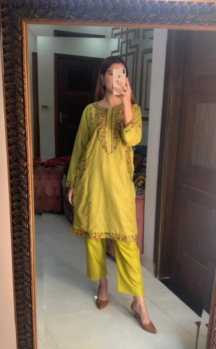 2pcs stitched lilen suits