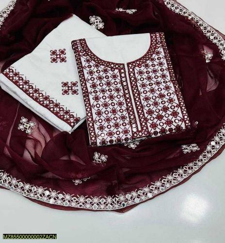 ladies unstitched Embroidered suits