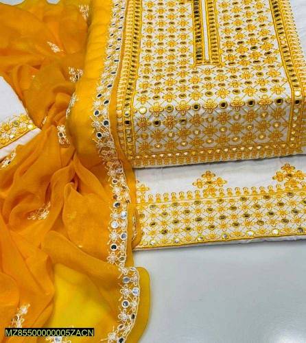 ladies unstitched Embroidered suits