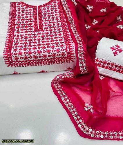 ladies unstitched Embroidered suits