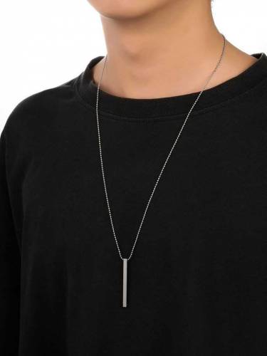 Stainless steel black vertical bar boys pendent, Pack of 2 