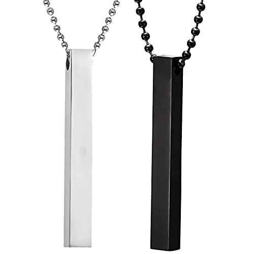 Stainless steel black vertical bar boys pendent, Pack of 2 